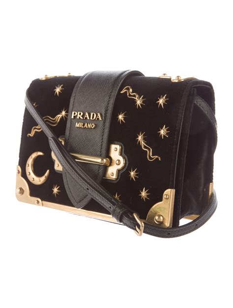 prada cahier astrology velvet|Prada astrology velvet shoulder bag.